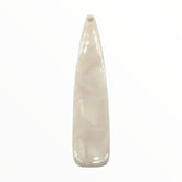 12×55 mm Cream Marbled Long Teardrop, One-Hole Sew-On Acrylic Resin Gem (Sold in Pairs)